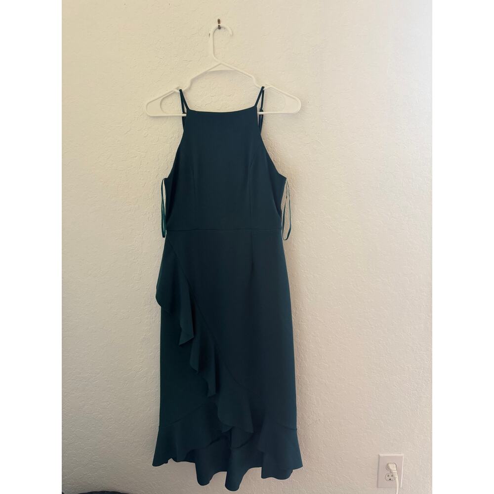 Nii Amai Teal Ruffle Midi Dress Women’s Small Elegant Formal Dress Size Small